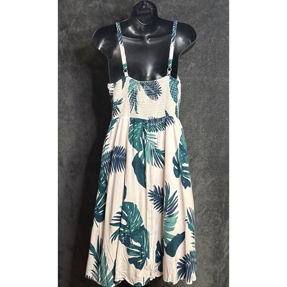 Old Navy tropical leaf pink spaghetti strap sundress size M - Picture 5 of 10